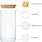 Glass Food Storage Containers with Lids, 50 Oz High Borosilicate Glass Jars for Coffee Bean, Candy, Cookie, Flour, Square